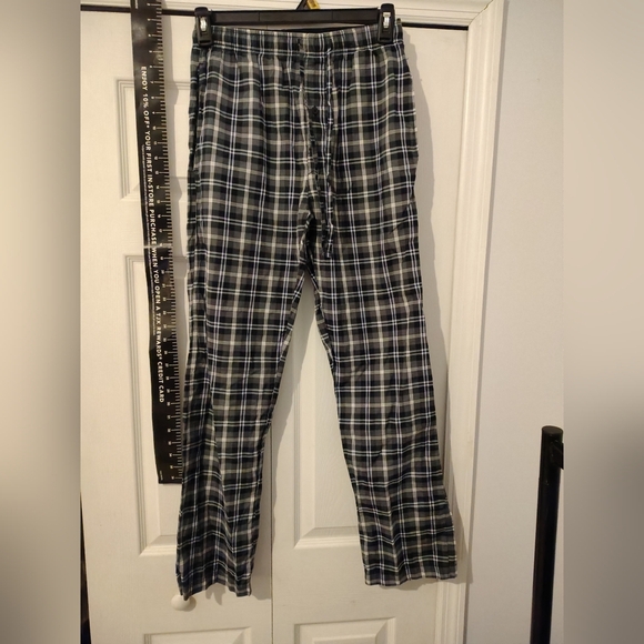 Men's Black and White Plaid Pants - Picture 1 of 6